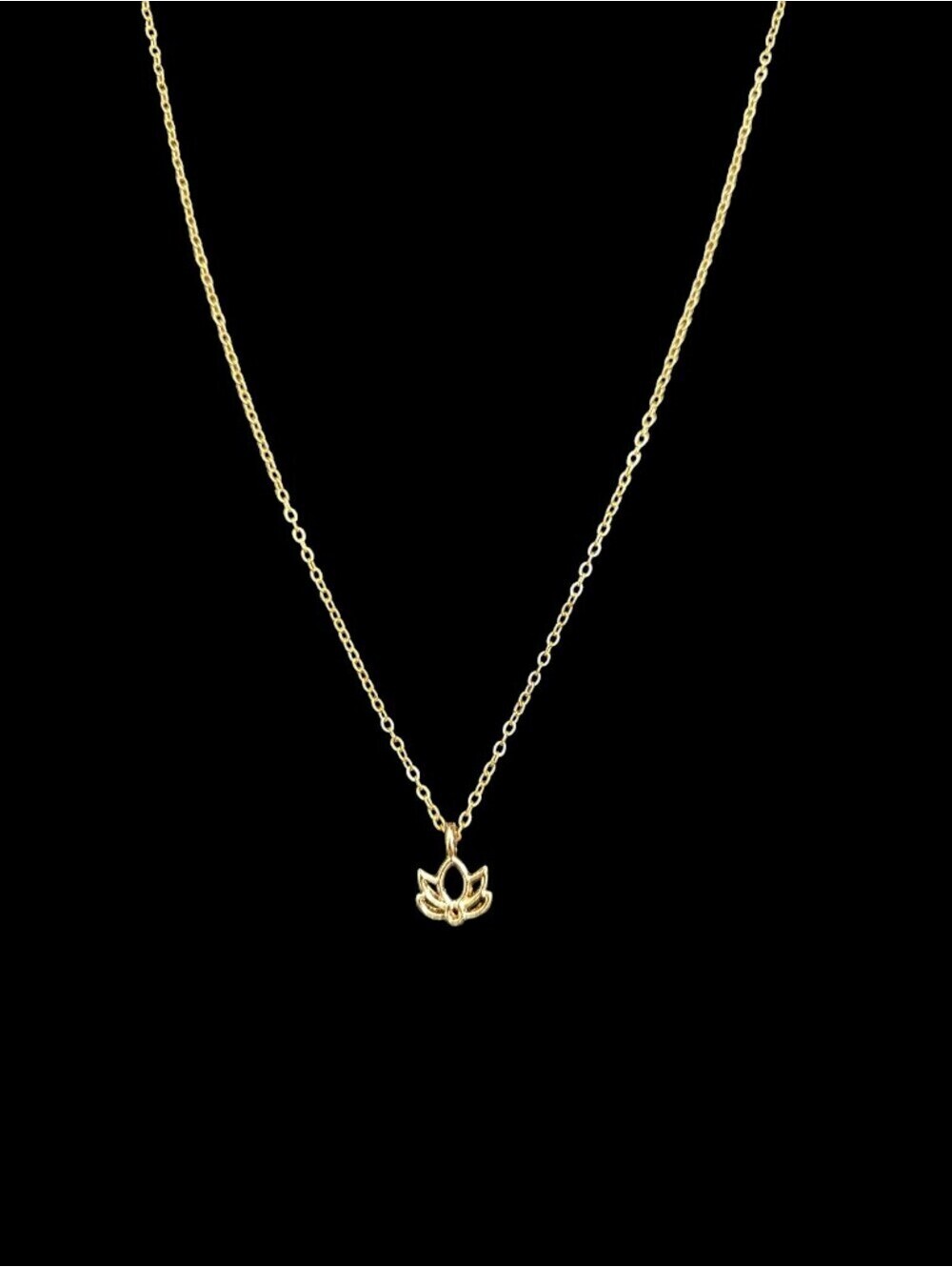 Delicate Gold-toned Lotus Pendant Necklace Women's Jewelry